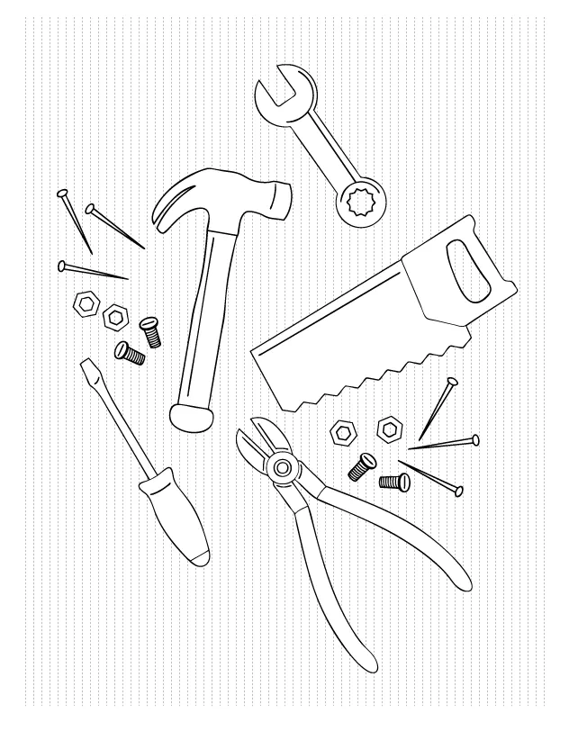 Tool box coloring page printable tool box coloring sheet