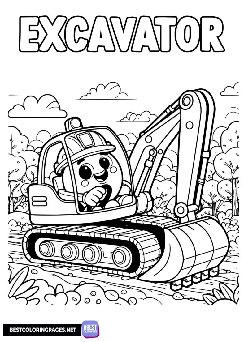 Excavator coloring pages bestcoloringpages