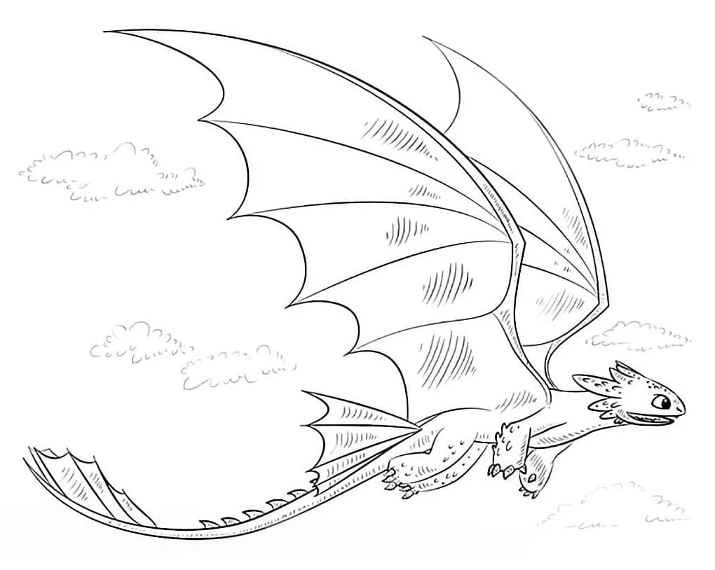 Toothless Night Fury coloring page - Download, Print or Color Online