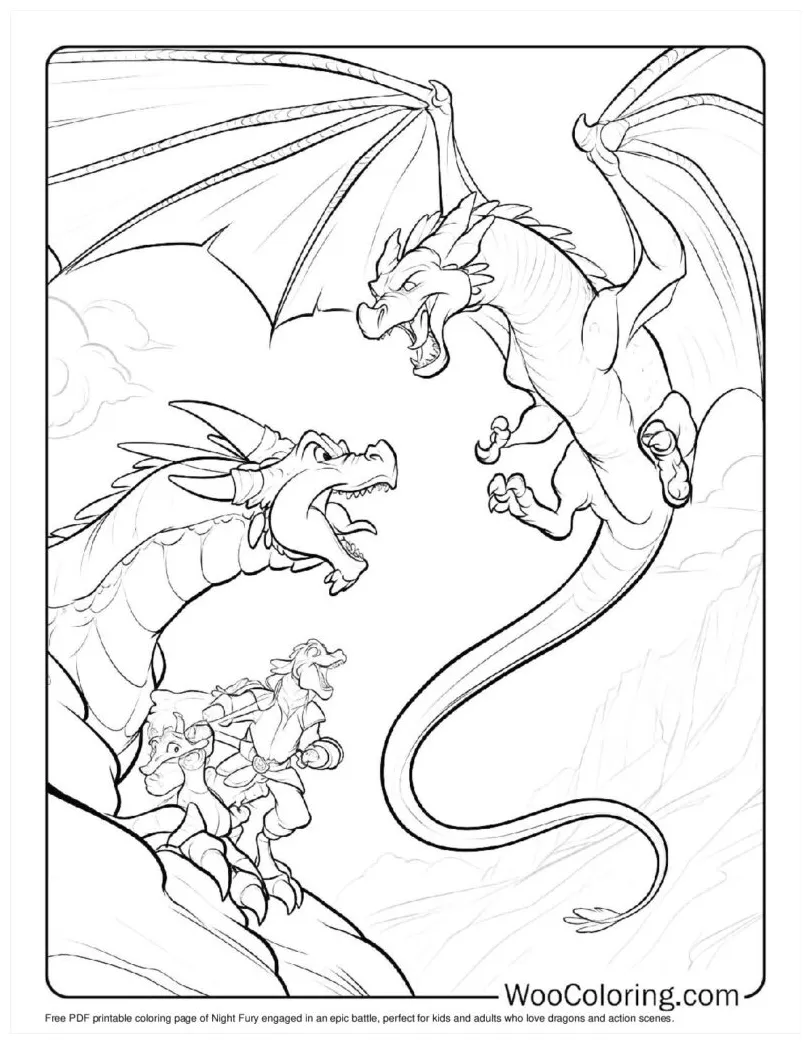 Night Fury Toothless Coloring Pages [2025]