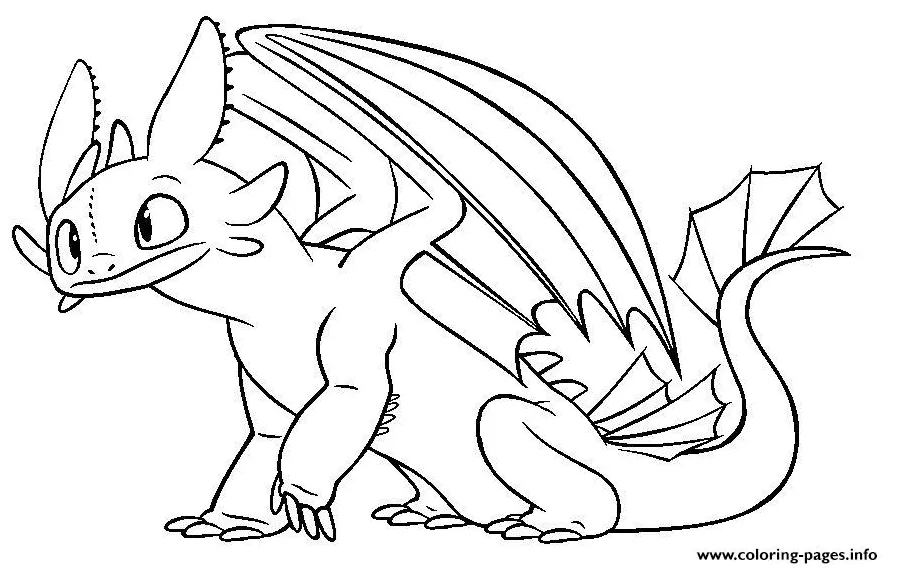 Toothless Night Fury Dragon Coloring page Printable