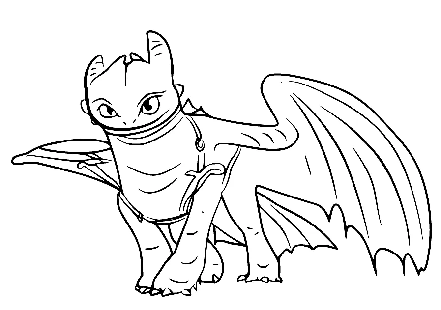 Toothless Night Fury Coloring Page - Free Printable Coloring Pages