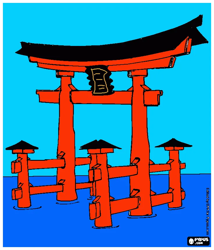 Printable torii gate
