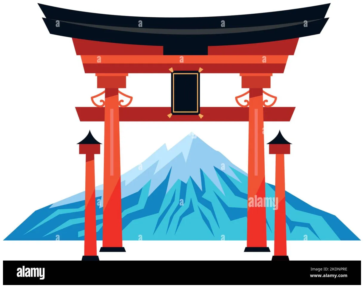 Torii gate famous landmark stock vector & art alamy