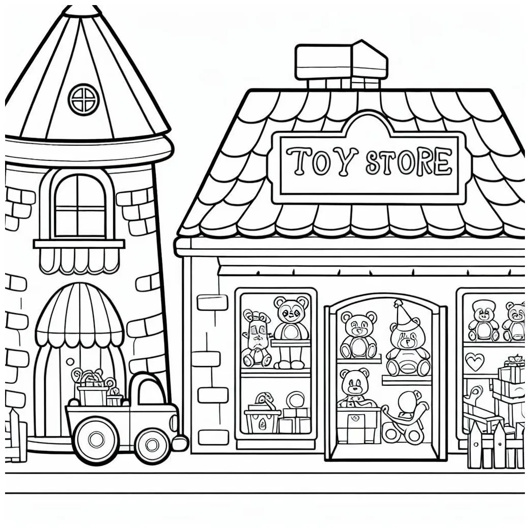 Shop ‘Til You Drop at Toy Store Coloring Pages Shop ‘Til You Drop at