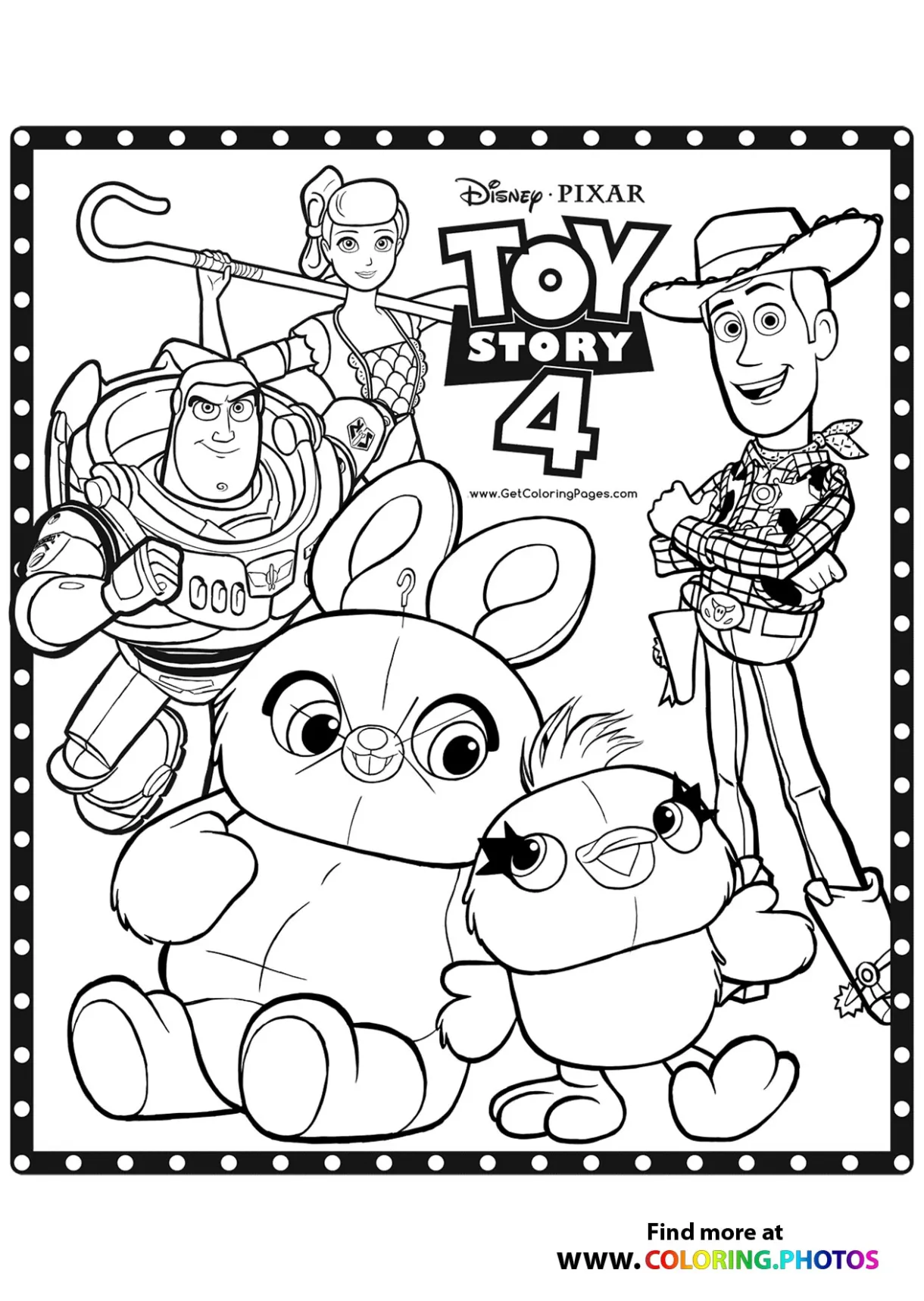 Toy story all characters coloring pages for kids