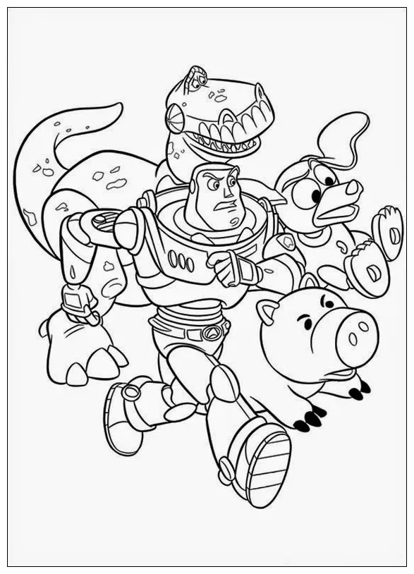 Toy story characters coloring page printable coloring page