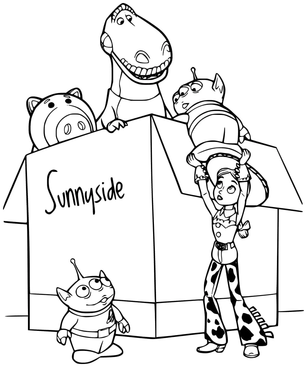 Disney toy story 3 characters coloring page download, print or color