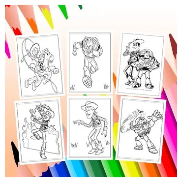Toy story characters coloring page