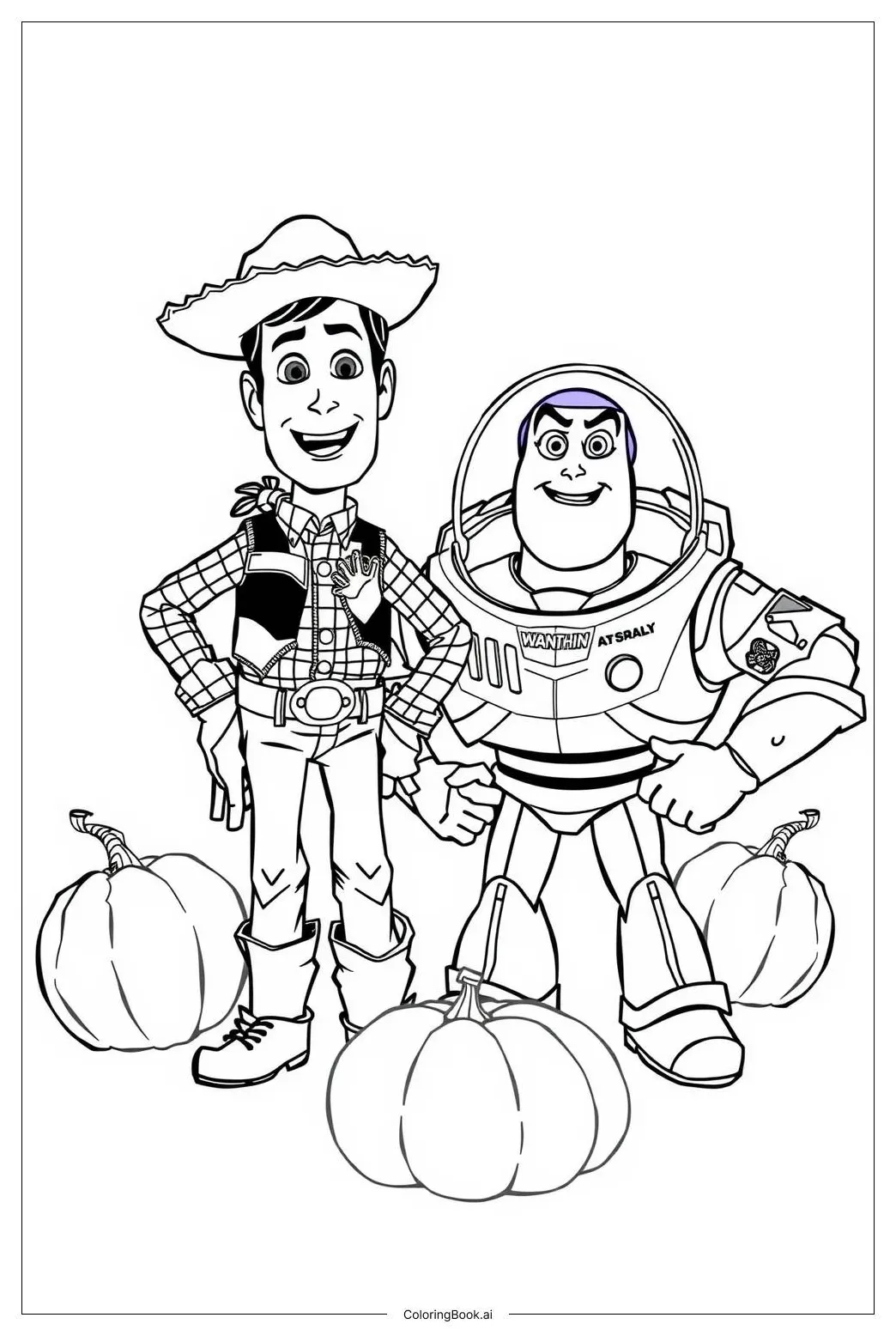 Toy story characters decorating for christmas coloring page free pdf