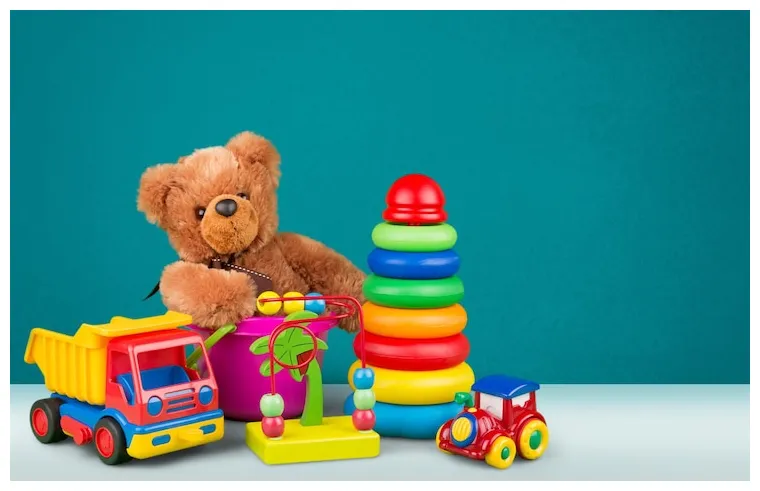 Premium colorful toys collection on desk