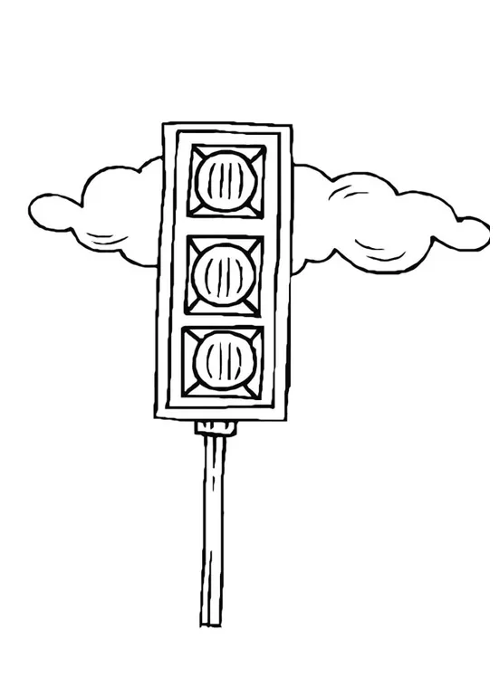 Coloring page traffic light free printables img 10976