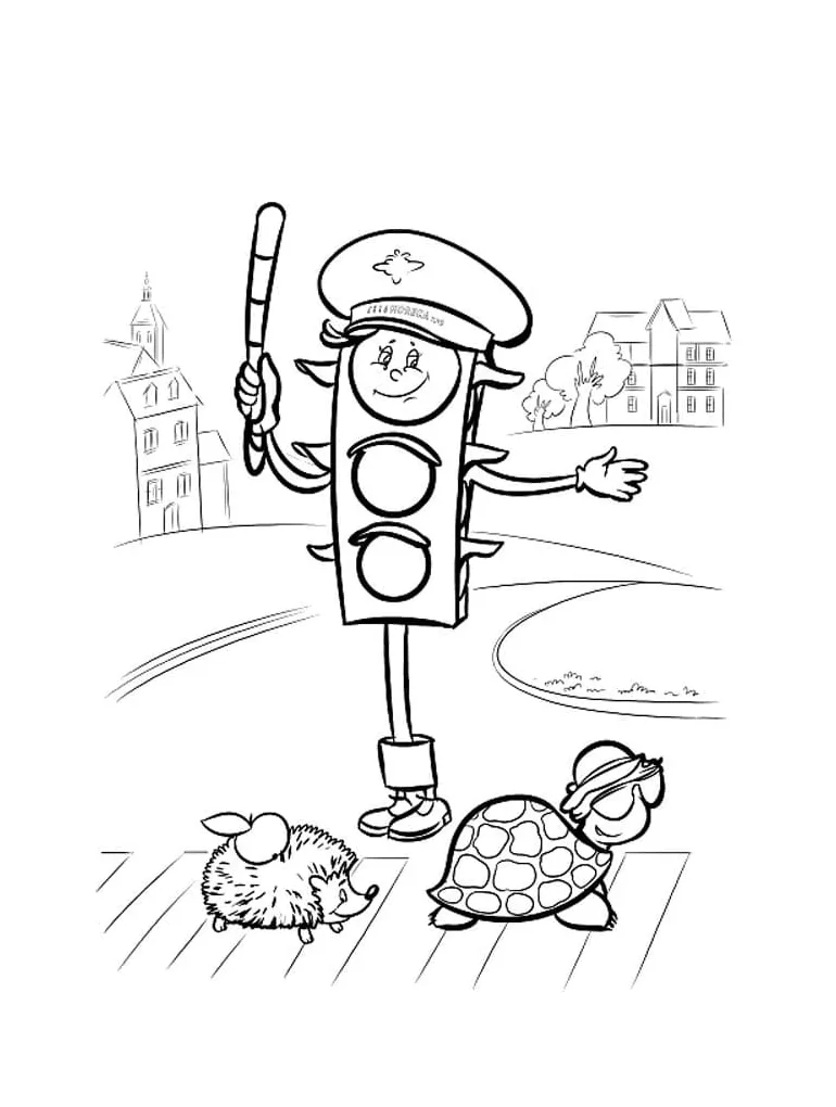 Free traffic light to color coloring page free printable coloring