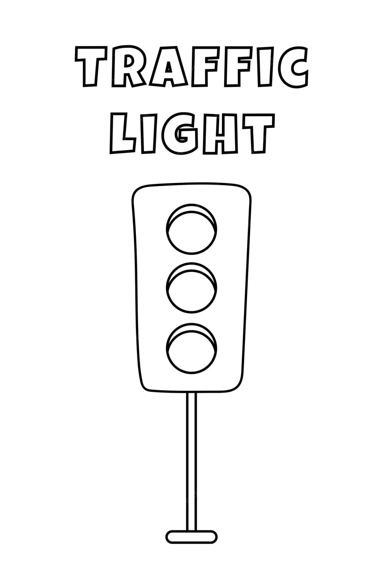 Premium vector coloring with thick lines for the little ones traffic