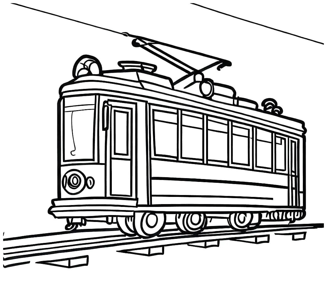 Tram coloring page download, print or color online for free