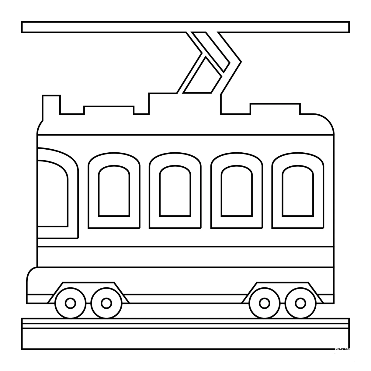 Tram car coloring page colouringpages