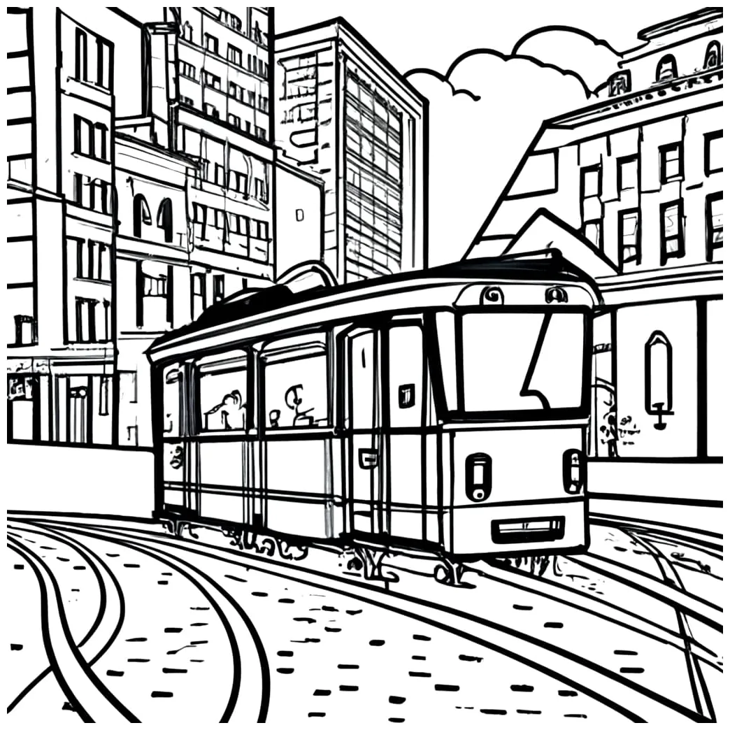 Tramway coloring page download, print or color online for free
