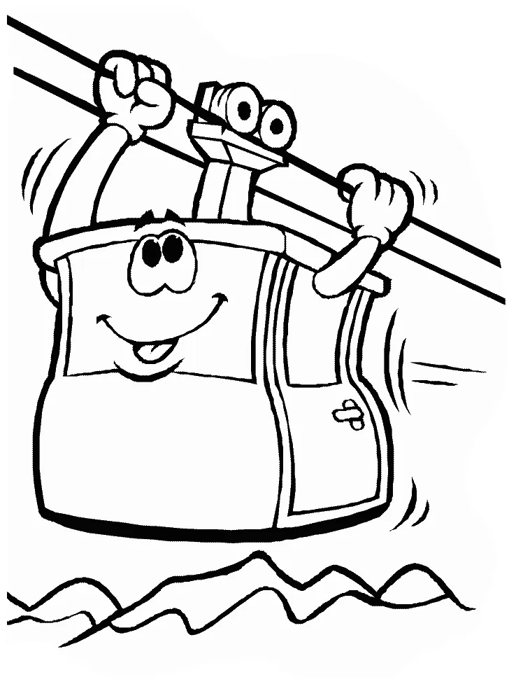 Tram transportation coloring pages & coloring book