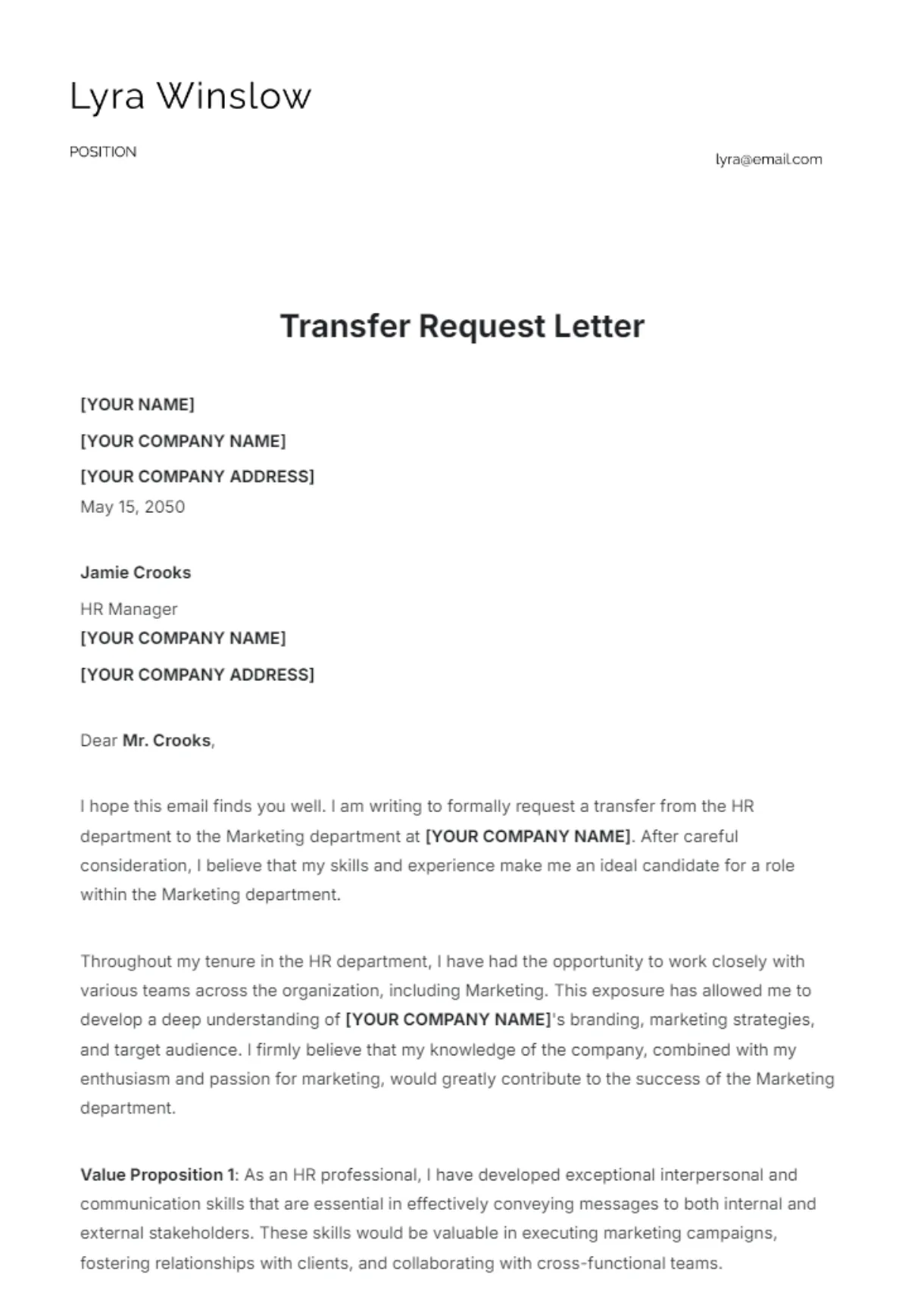 Free template to edit online