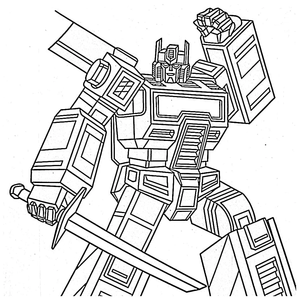 Awesome transformers robot coloring page download, print or color