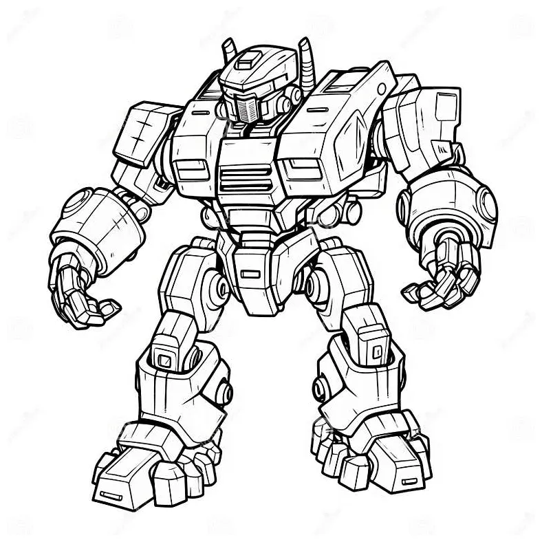 Gigantic scale transformer robot coloring pages by andreas rocha stock