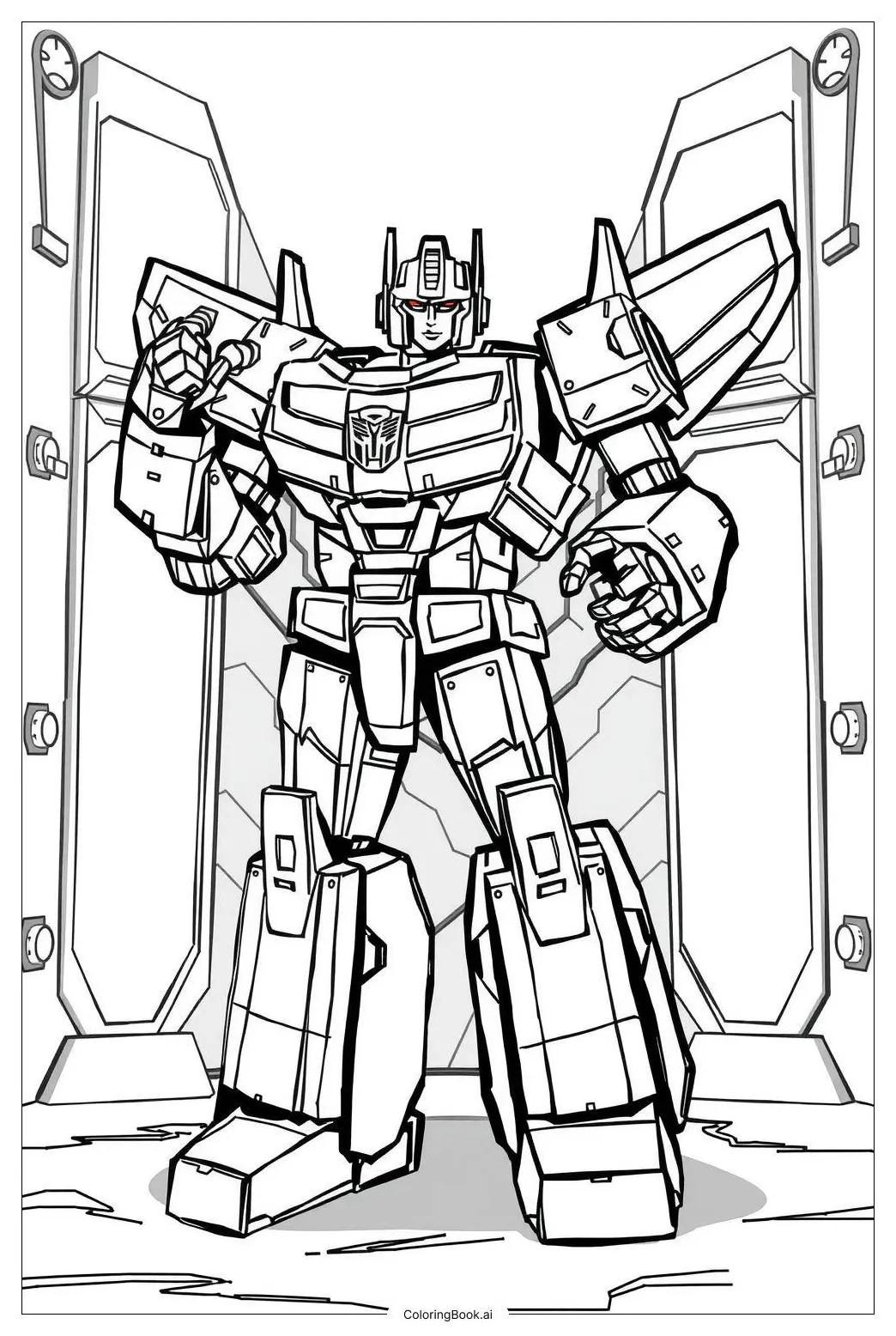 Transformers robots in disguise transforming-2 coloring page free pdf