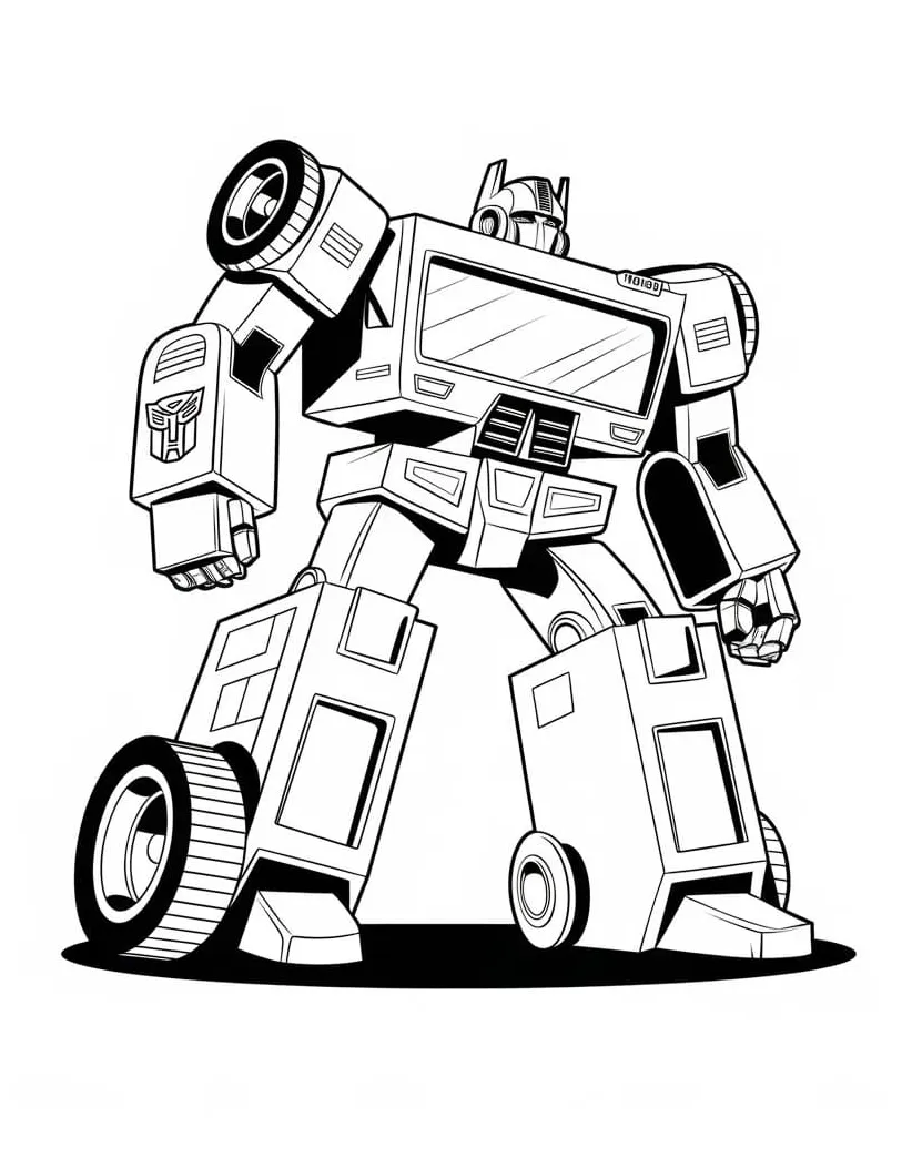 Cool transformers robot coloring page download, print or color online
