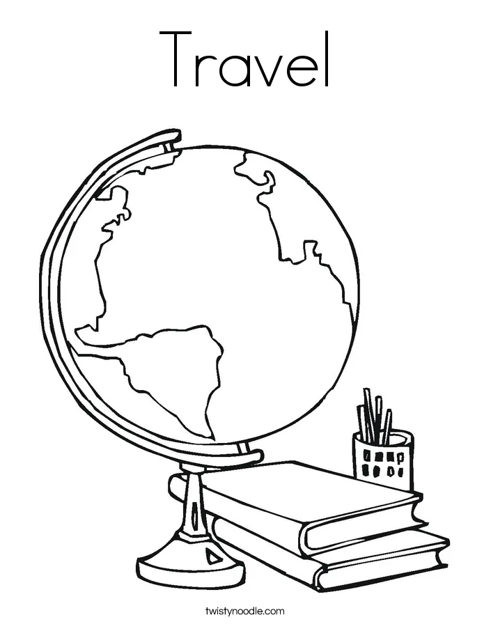 Travel coloring page twisty noodle