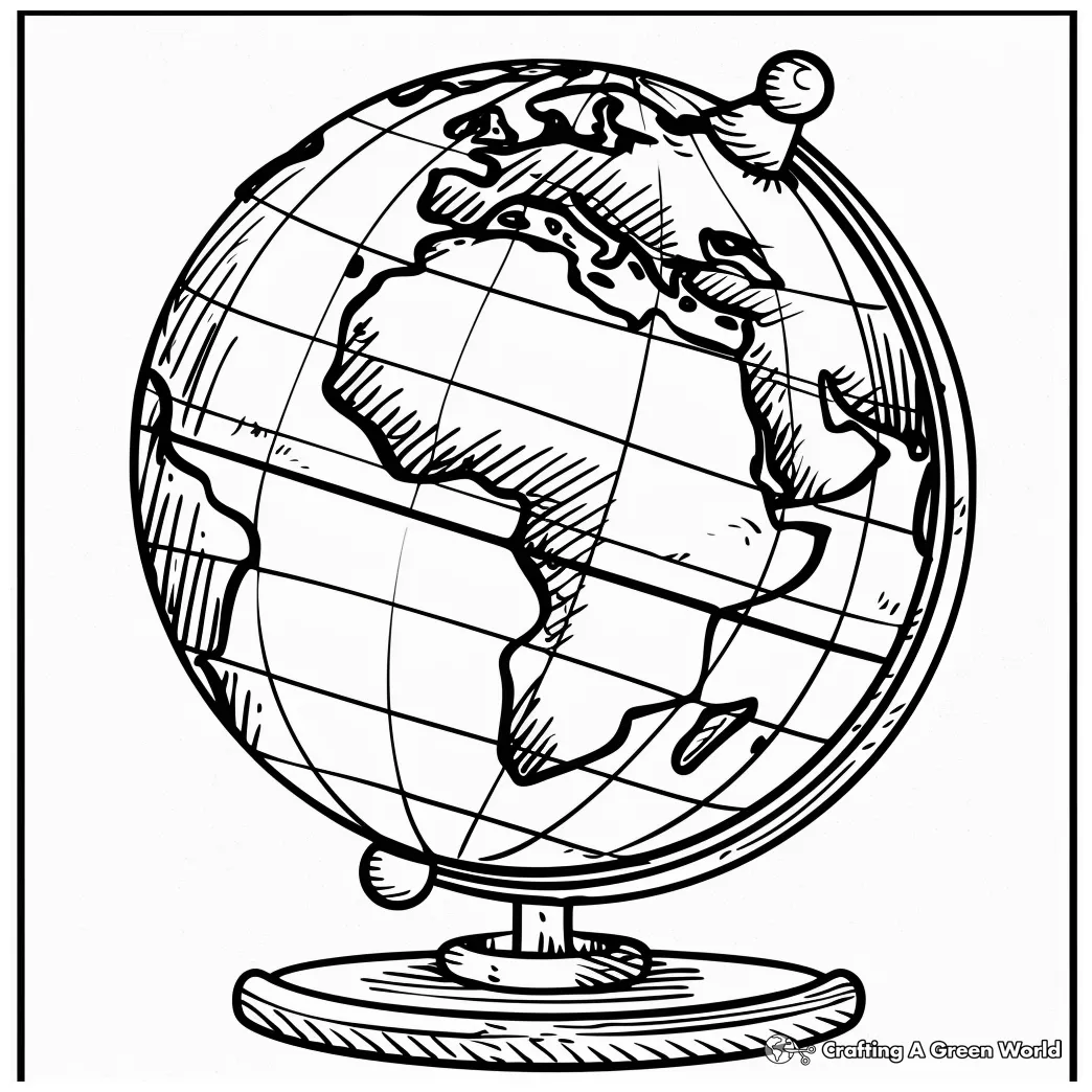 Globe coloring pages free & printable!