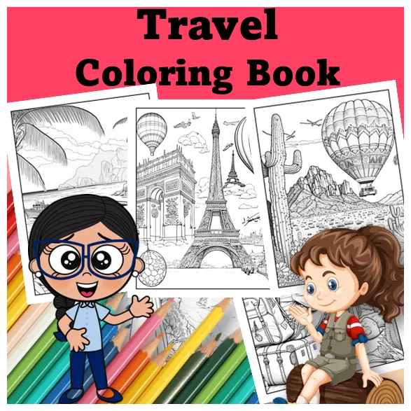 Color your way across the globe travel coloring pages for all ages