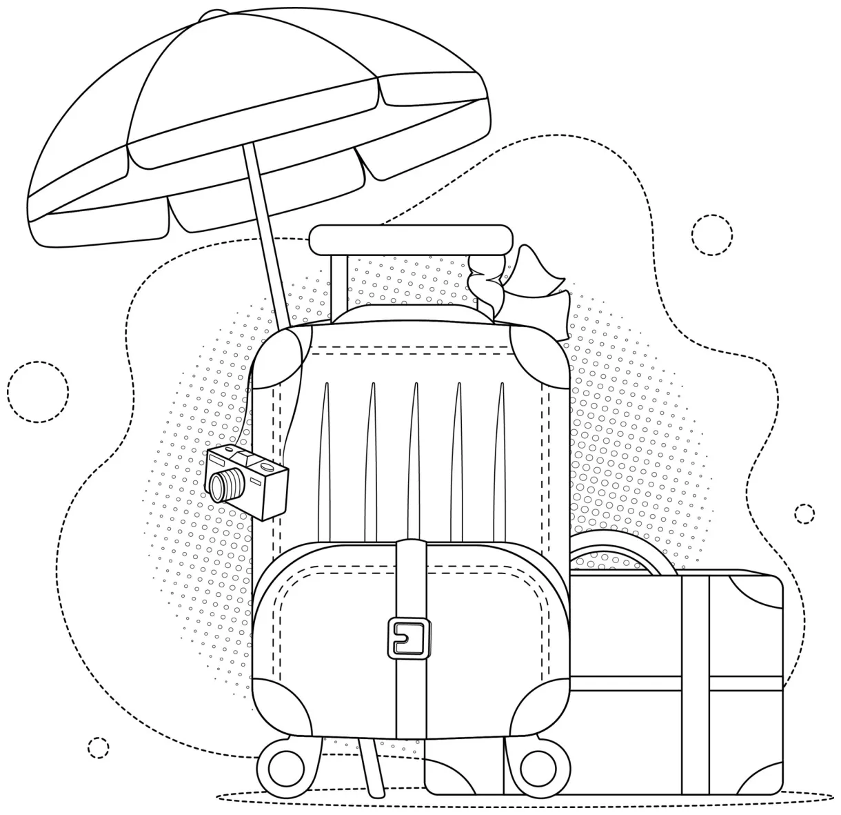 Coloring page. travel illustration 10688197 vector art at vecteezy