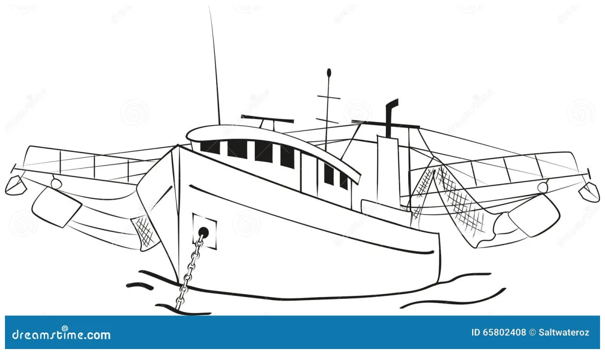 Fishing trawler vector illustration cartoondealer #65802408