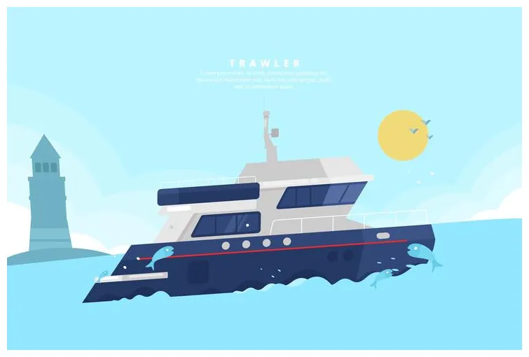 Trawler illustration 171101 vector art at vecteezy