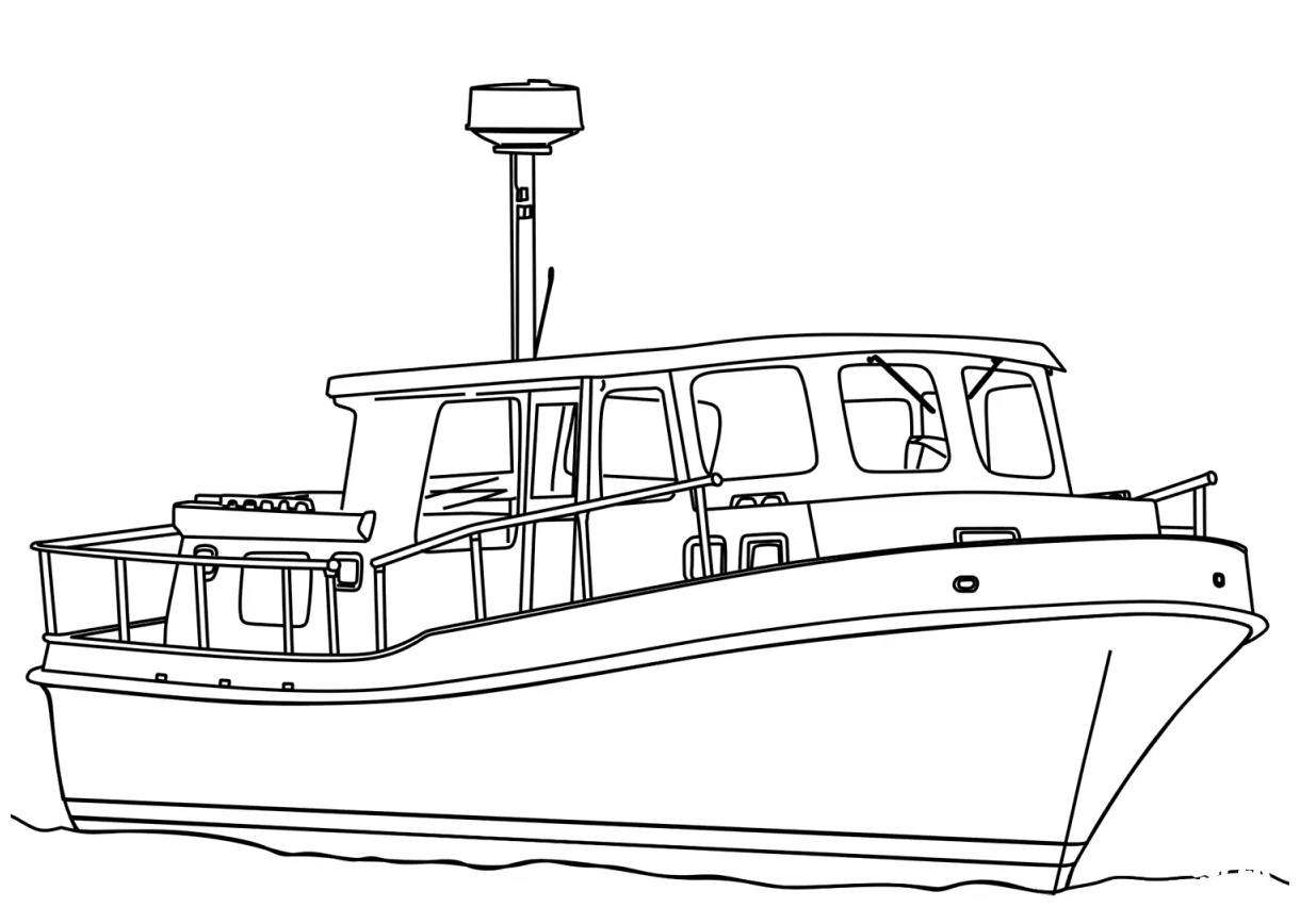 Trawler boat coloring page colouringpages