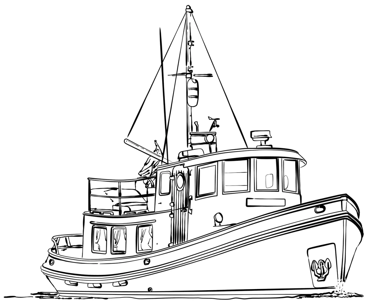 Victory tug colouringpages