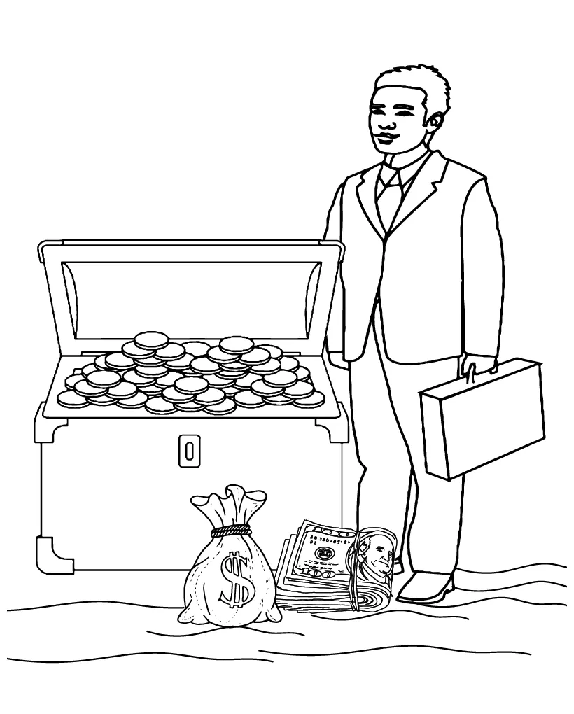 Treasure Chest Coloring Page