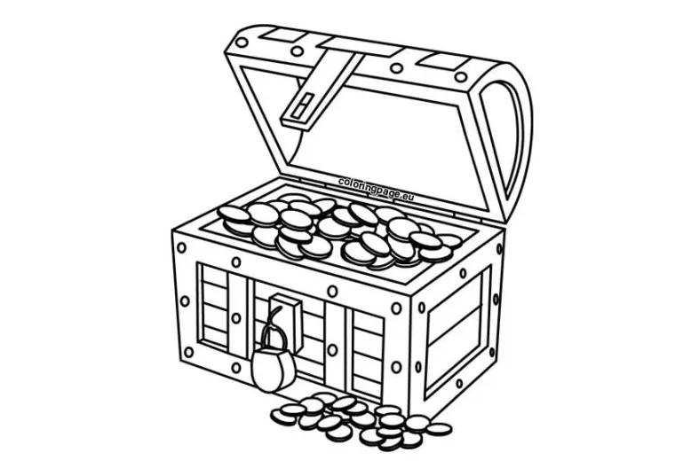 Treasure chest coloring page
