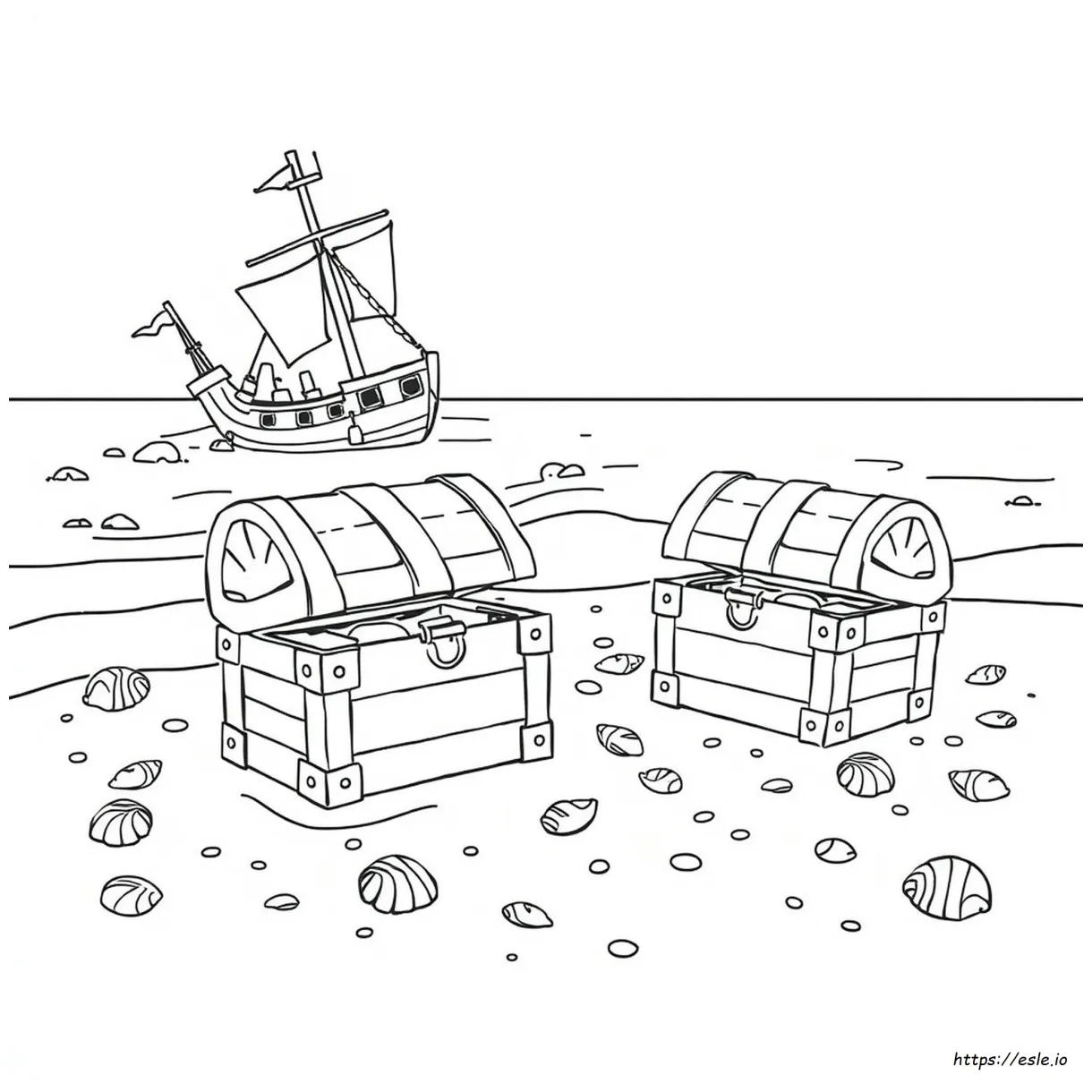 Treasure chest coloring page