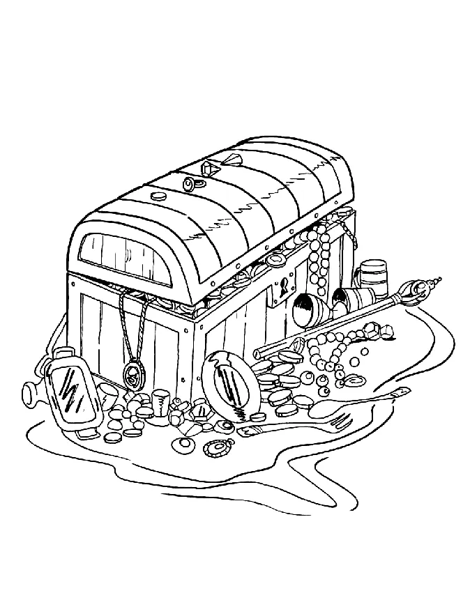 Coloring page treasure chest