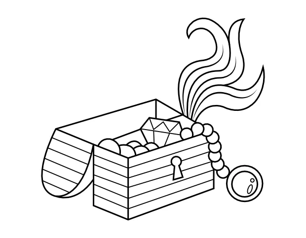 Printable treasure chest coloring page