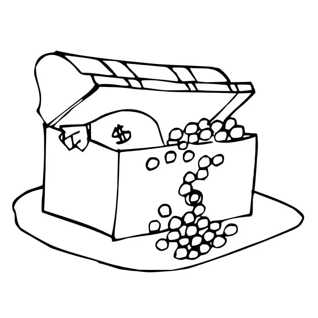 Treasure chest coloring page