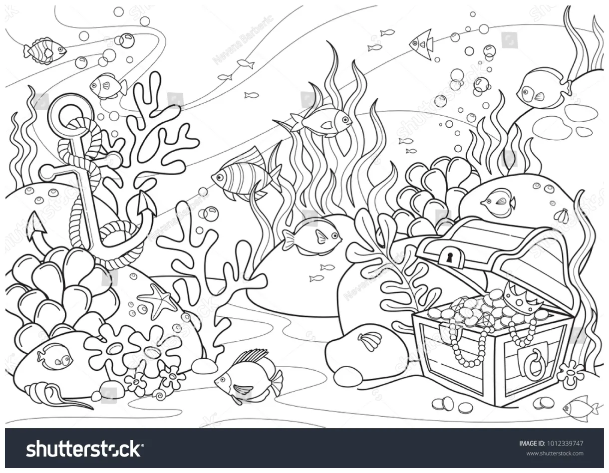 832 treasure chest coloring book s, s & vectors