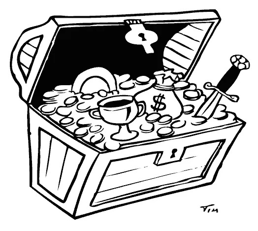 Treasure chest coloring page coloring