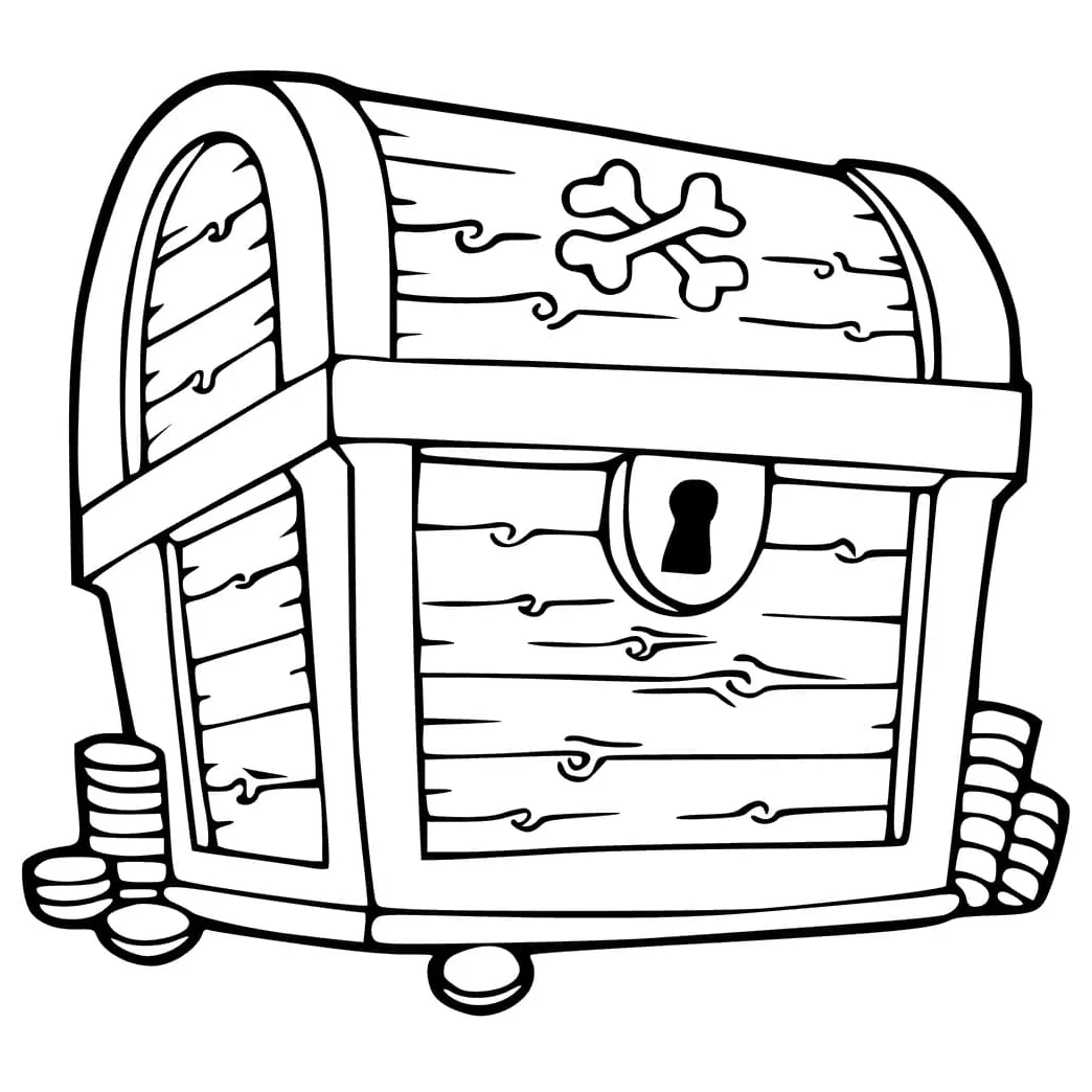 Amazing treasure chest coloring page free printable coloring pages