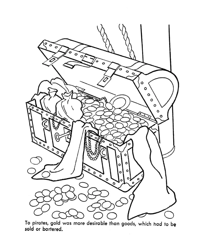 Open Treasure Chest Coloring Page - Coloring Home
