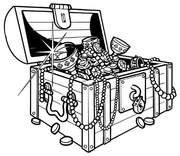 Treasure Chest to Color