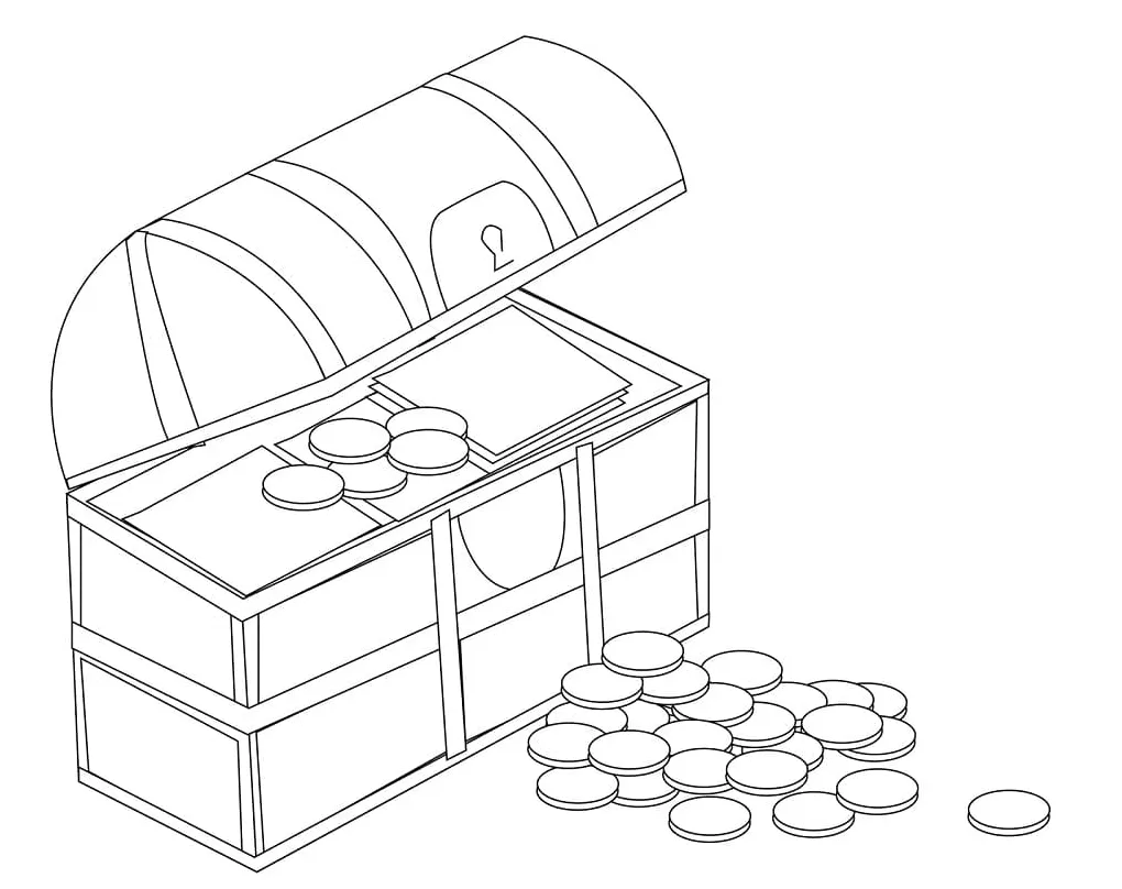 Treasure Chest to Color Coloring Page - Free Printable Coloring Pages