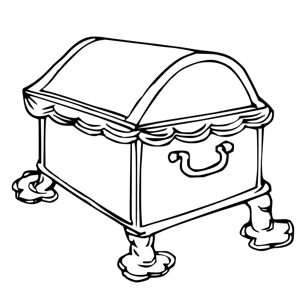 Treasure Chest to Color Coloring Page - Free Printable Coloring Pages