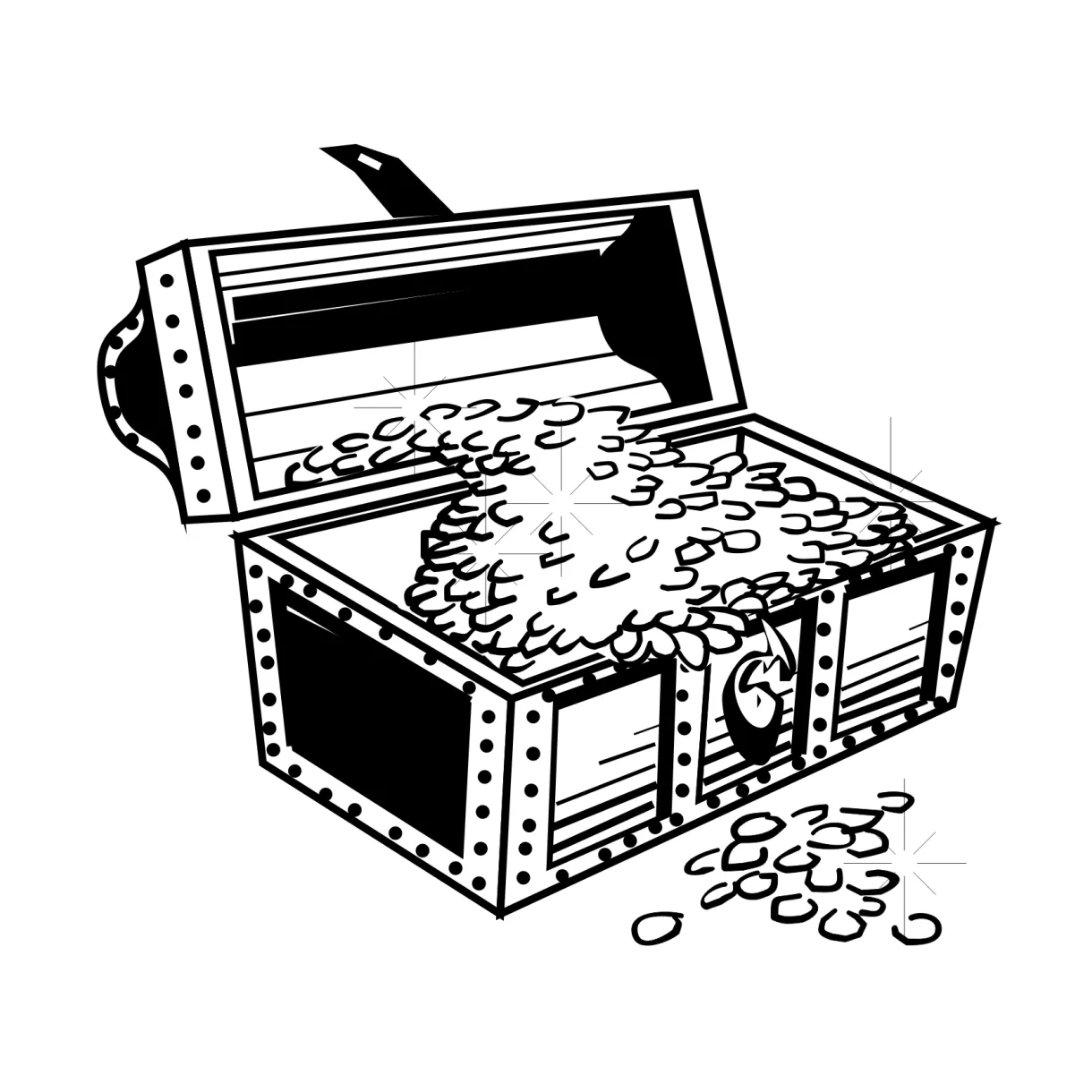 Free Open Treasure Chest Coloring Page, Download Free Open Treasure