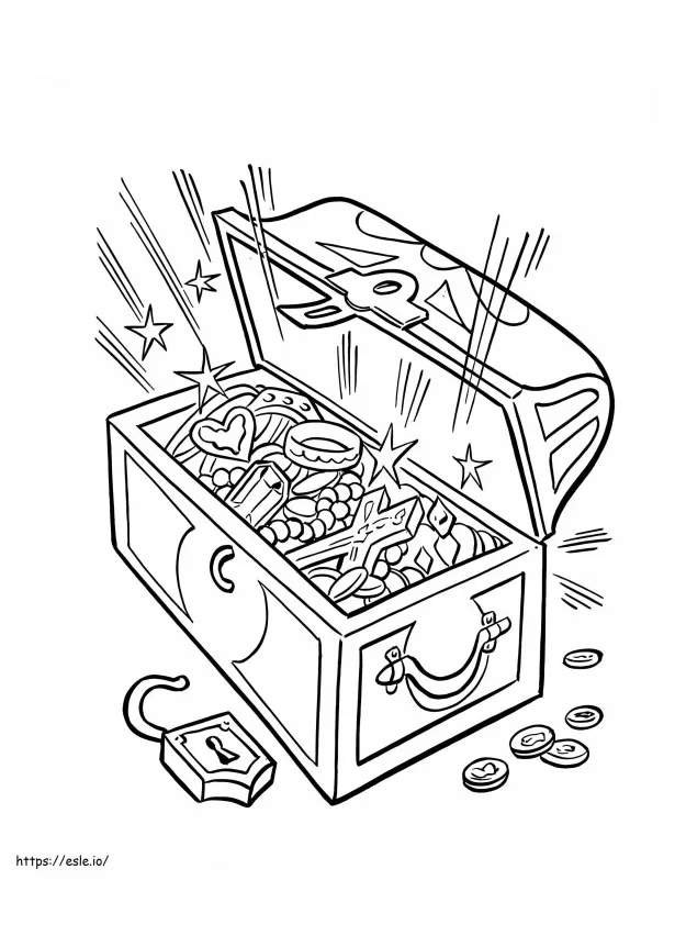 Open Treasure Chest coloring page